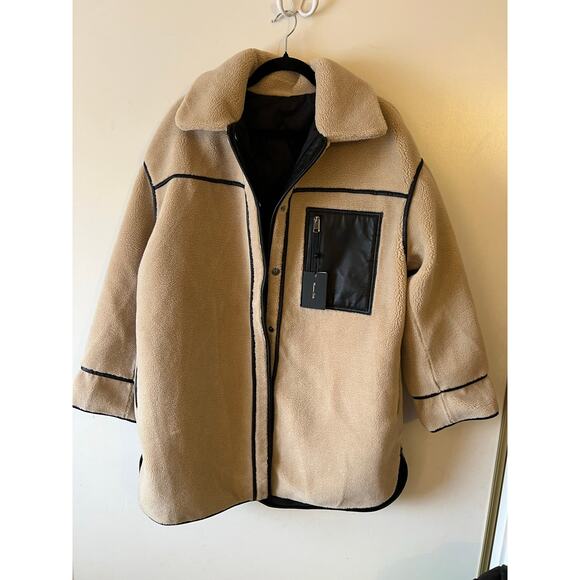 Massimo Dutti Reversible Shearling Coat - Picture 1 of 8
